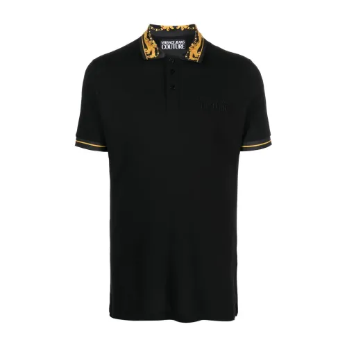 Versace Jeans Couture , Polo t-shirt ,Black male, Sizes:
