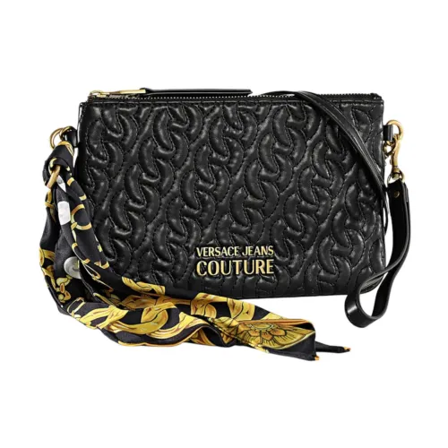 Versace Jeans Couture , Quilted Chain Couture Clutch with Removable Scarf ,Black female, Sizes: ONE SIZE