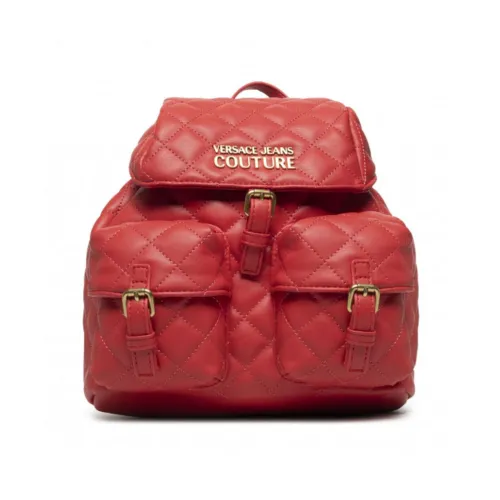 Versace Jeans Couture , Red Quilted Women`s Backpack ,Red female, Sizes: ONE SIZE