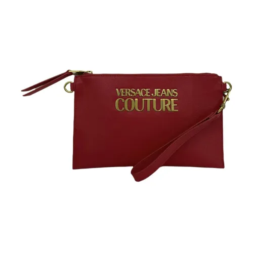 Versace Jeans Couture , Red Women`s Clutch with Removable Strap and Metal Logo ,Red female, Sizes: ONE SIZE
