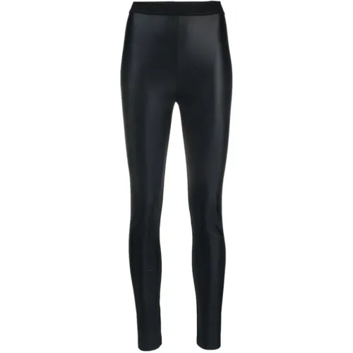 Versace Jeans Couture , Shiny High-Waisted Leggings ,Black female, Sizes: