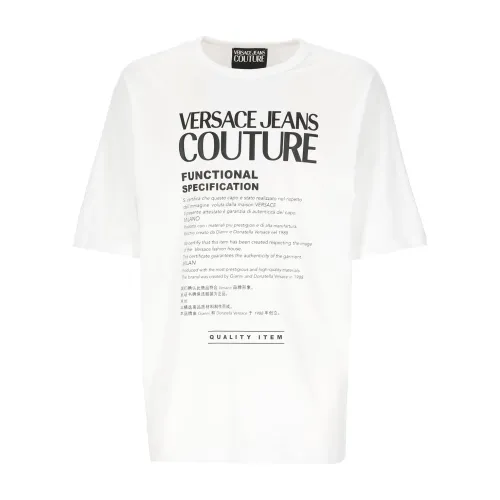 Versace Jeans Couture , Short Sleeve T-Shirt ,White male, Sizes: