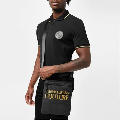 Versace Jeans Couture Slogan Crossbody Bag - Black