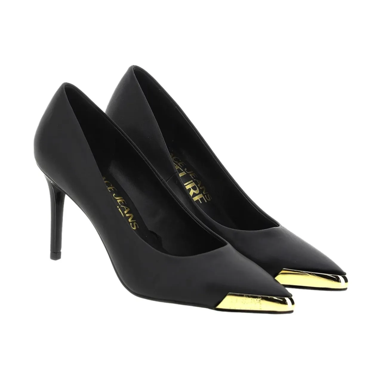 Versace Jeans Couture , Stunning Leather Blend Pumps ,Black female, Sizes: