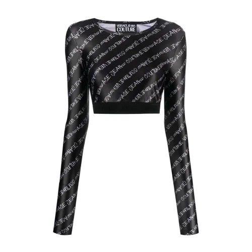 Versace Jeans Couture , Stylish Black Long Sleeve Top ,Black female, Sizes: