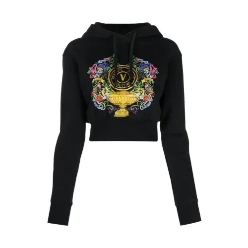 Versace Jeans Couture , Stylish Sweaters for Men and Women ,Black female, Sizes: