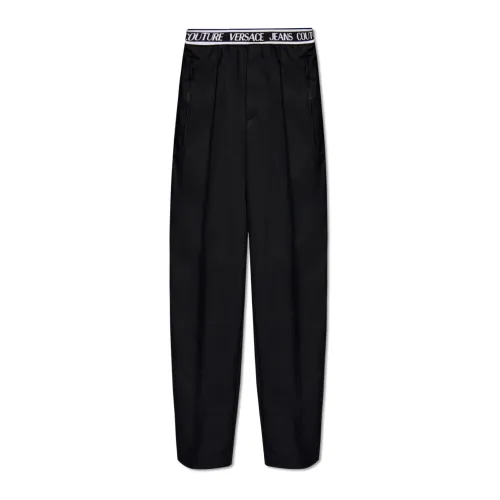 Versace Jeans Couture , Trousers with elastic waist ,Black male, Sizes: