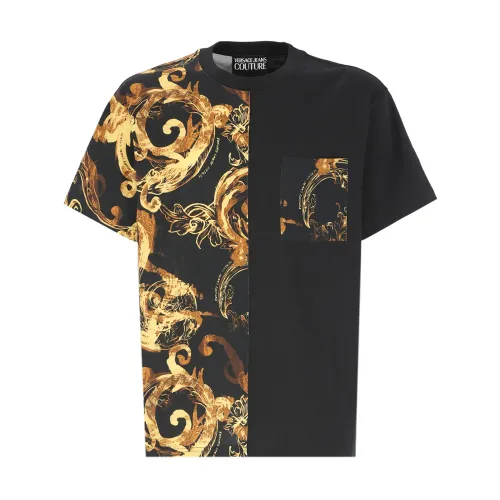 Versace Jeans Couture , Versace Jeans Couture T-shirts and Polos Black ,Multicolor male, Sizes: