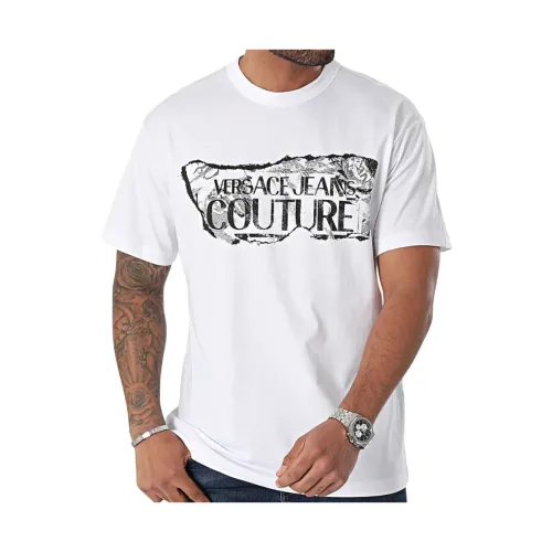 Versace Jeans Couture , Versace Jeans T-shirts and Polos White ,White male, Sizes: