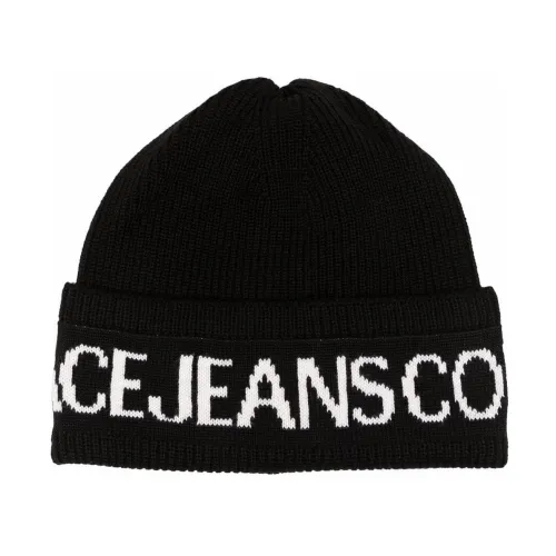 Versace Jeans Couture , VJC Logo Beanie ,Black male, Sizes: ONE