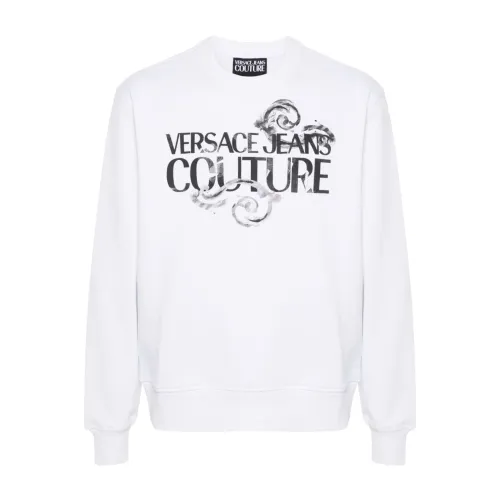 Versace Jeans Couture , White Sweater ,White male, Sizes: