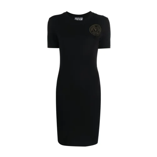 Versace Jeans Couture , Womens Clothing Dress Black Ss24 ,Black female, Sizes: