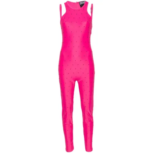 Versace Jeans Couture , Womens Clothing Overall Pink Ss24 ,Pink female, Sizes: