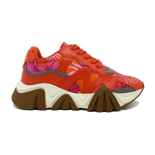 Versace , Jungle Print Squalo Sneakers ,Red female, Sizes: