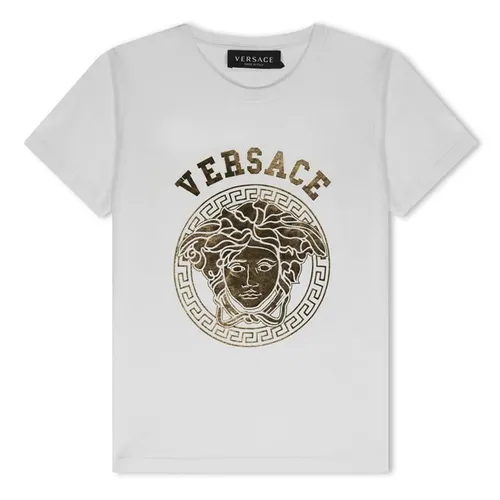 VERSACE Junior Boys Foil Medusa T-Shirt - White