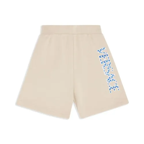 Versace , Kids Beige Damier Print Shorts ,Beige male, Sizes: