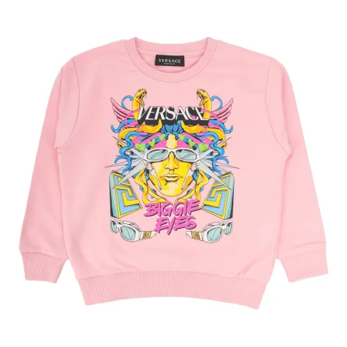 Versace , Kids Sweatshirt - Rosa - Regular Fit ,Pink female, Sizes: