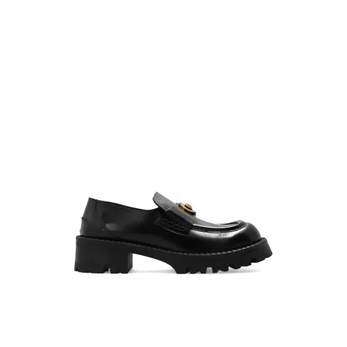 Versace , Leather loafers ,Black female, Sizes: