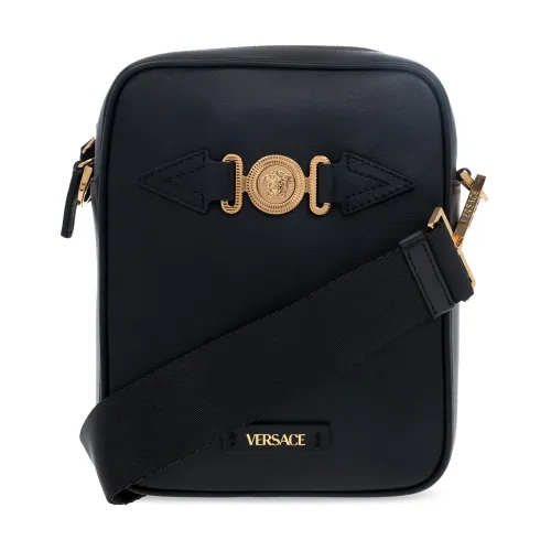 Versace , Leather shoulder bag ,Black male, Sizes: ONE SIZE