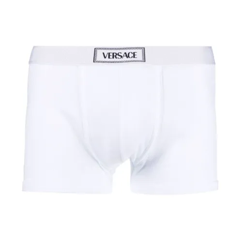 Versace , Logo Boxers White Stretch Cotton ,White male, Sizes: