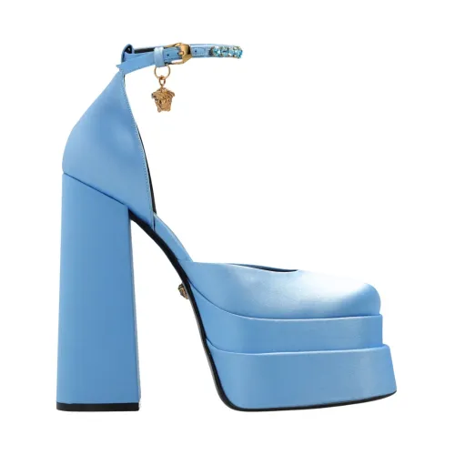 Versace , ‘Medusa Aevitas’ platform pumps ,Blue female, Sizes:
