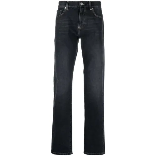 Versace , Medusa Denim Jeans with Contrast Stitching ,Blue male, Sizes: