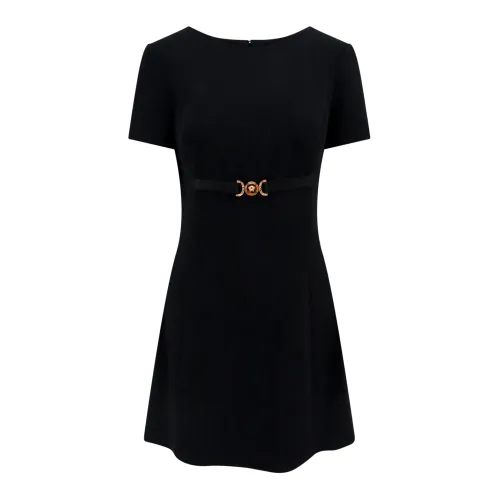 Versace , Medusa Detail Viscose Dress ,Black female, Sizes: