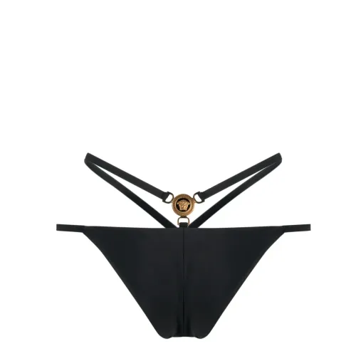Versace , Medusa-Plaque Strappy Bikini Bottoms ,Black female, Sizes: