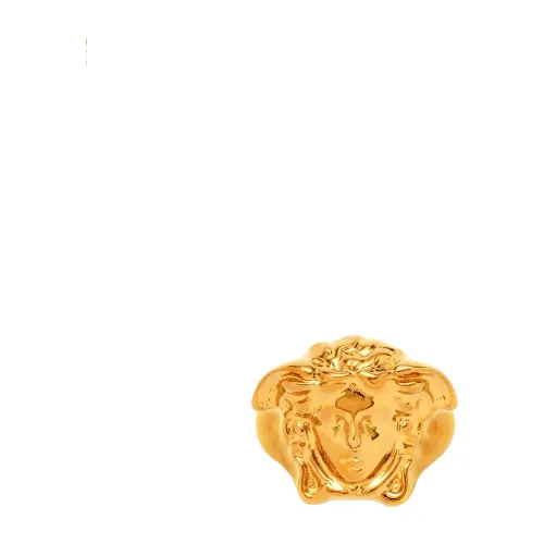 Versace , Men&#39;s Accessories Ring Gold Aw23 ,Yellow male, Sizes: 60 MM, 58 MM