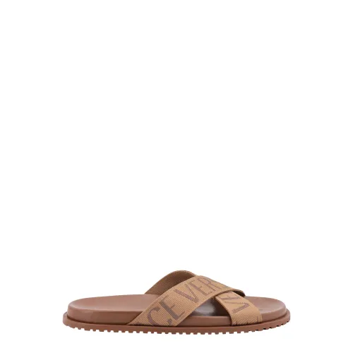 Versace , Men#39;s Shoes Sandals Brown Aw23 ,Brown male, Sizes: