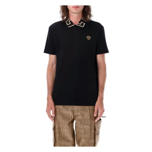 Versace , Mens Clothing T-Shirts Polos Black Aw23 ,Black male, Sizes: