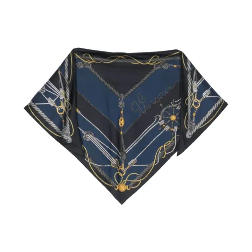 Versace , Nautical Print Silk Twill Accessory ,Blue male, Sizes: ONE