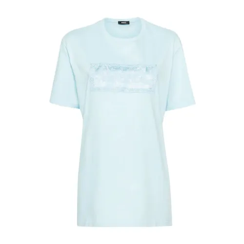 Versace , Pale Blue T-Shirt ,Blue female, Sizes: