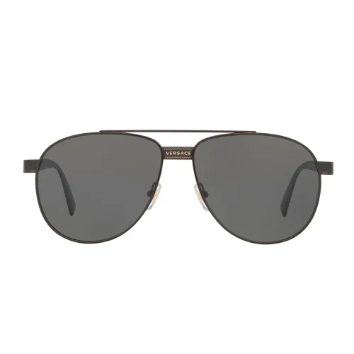 Versace , Phantos Metal Sunglasses with Unique Style ,Black unisex, Sizes: