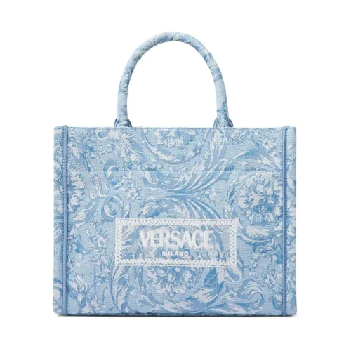 Versace , Pink Athena Jacquard Logo Bag ,Blue female, Sizes: ONE SIZE