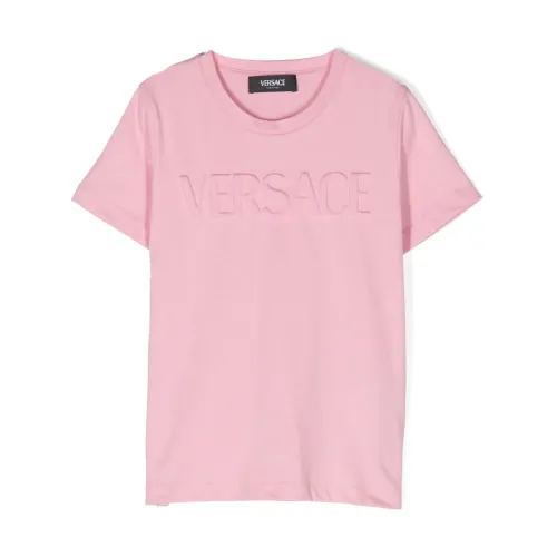 Versace , Pink Kids T-shirts and Polos ,Pink female, Sizes: