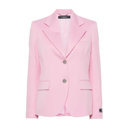 Versace , Pink Wool Jacket with Long Sleeves ,Pink female, Sizes: