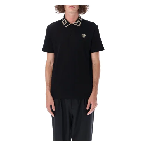 Versace , Polo shirt A874021A04866 ,Black male, Sizes: