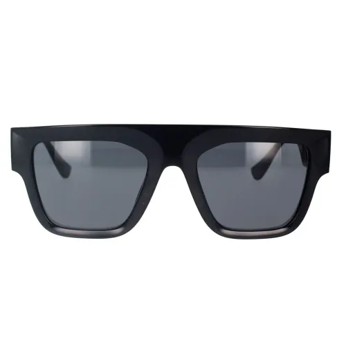 Versace , Rectangular Sunglasses with Dark Grey Lens and Black Frame ,Black unisex, Sizes: