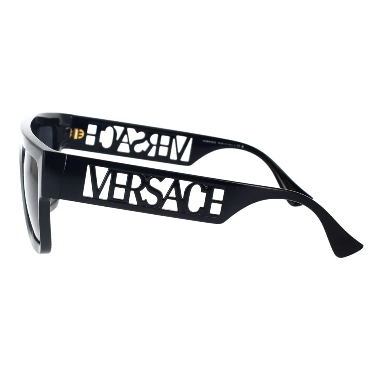 Versace , Rectangular Sunglasses with Dark Grey Lens and Black Frame ,Black unisex, Sizes: