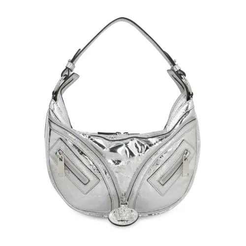 Versace , Repeat Hobo Shoulder Bag ,Gray female, Sizes: ONE SIZE