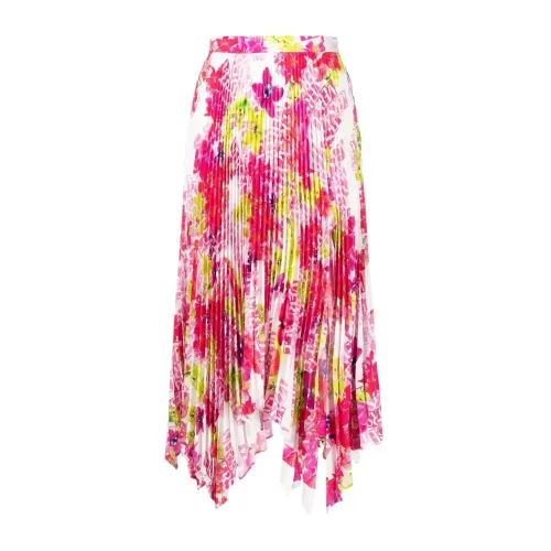 Versace , Romantic Floral Pleated Skirt ,Pink female, Sizes: