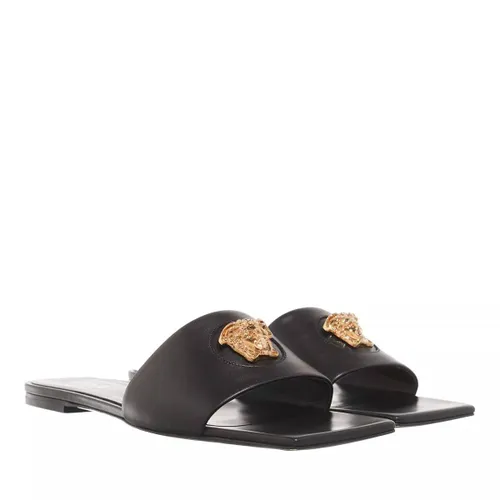 Versace Sandals - La Medusa Plaque Slides - black - Sandals for ladies