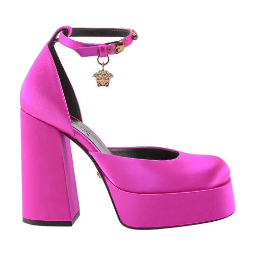 Versace , Satin Medusa Heels ,Pink female, Sizes: