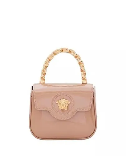 Versace Shopping Bags - La Medusa Patent Leather Mini Bag - brown - Shopping Bags for ladies
