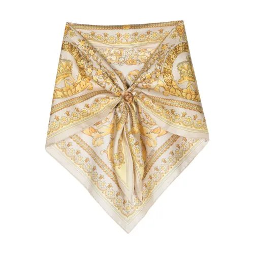 Versace , Signature Barocco Print Silk Scarf ,Multicolor male, Sizes: ONE
