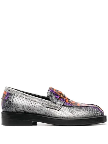 Versace snakeskin leather loafers - Grey