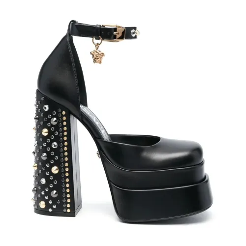 Versace , Spiked Medusa Aevitas Platform Pumps ,Black female, Sizes:
