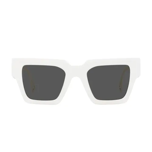 Versace , Square Sunglasses with Dark Grey Lens and White Frame ,White unisex, Sizes: