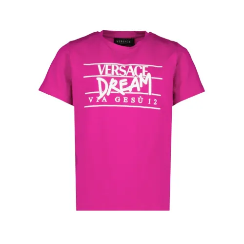 Versace , T-shirt Via Gesù ,Pink female, Sizes: